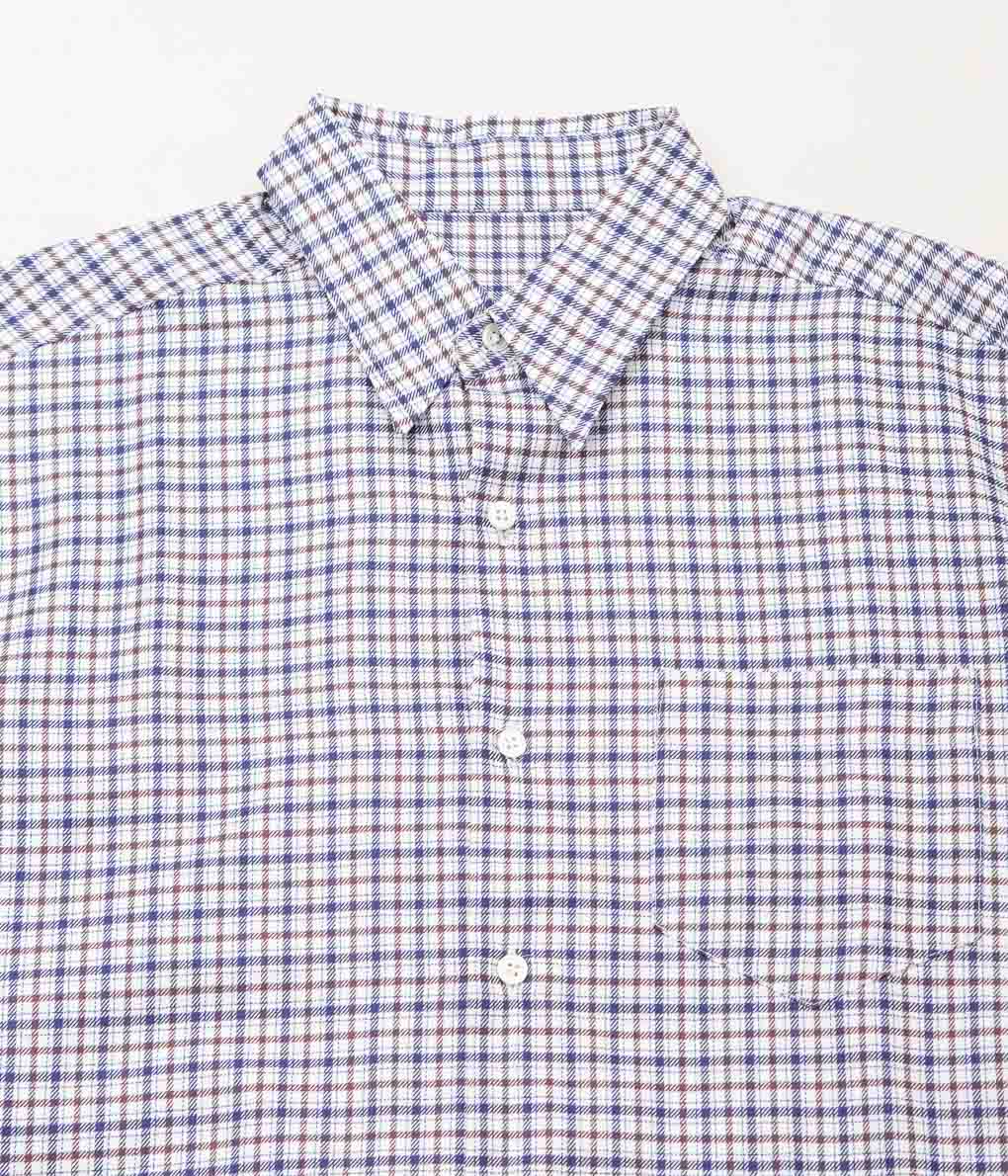 I AM DORK "BUTTON DOWN SHIRT"(WHITE×NAVY×BROWN CHECK)