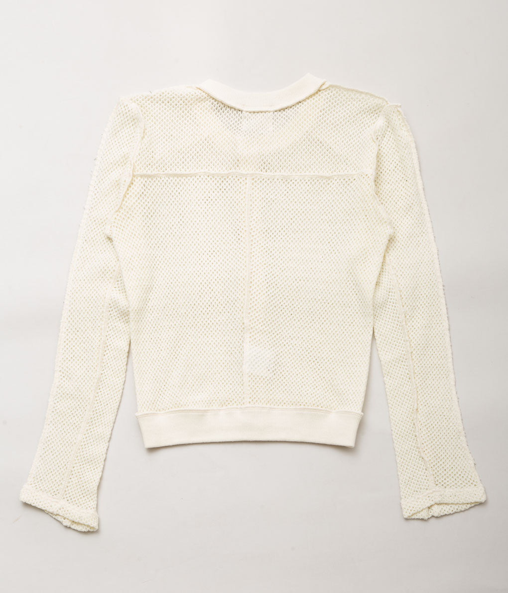 JONNLYNX ''MESH CARDIGAN'' (OFF WHITE)