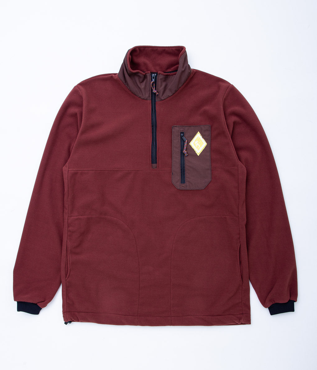 ATMOSPHERE MOUNTAINWORKS "FLEECE 1/4 ZIP PULLOVER"(MAROON×BROWN)