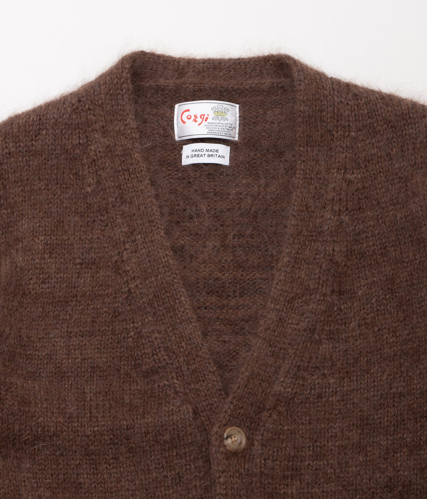 CORGI "No.3485 4PLY MOHAIR / GEELONG WOOL CARDIGAN"(BROWN MELANGE)