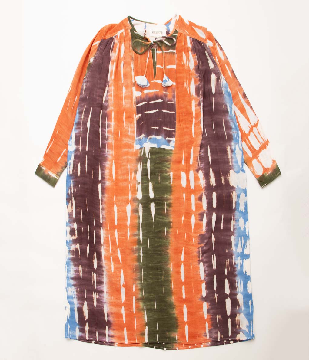 V DE VINSTER ''TIE&DYE DRESS'' (TANGERINE)