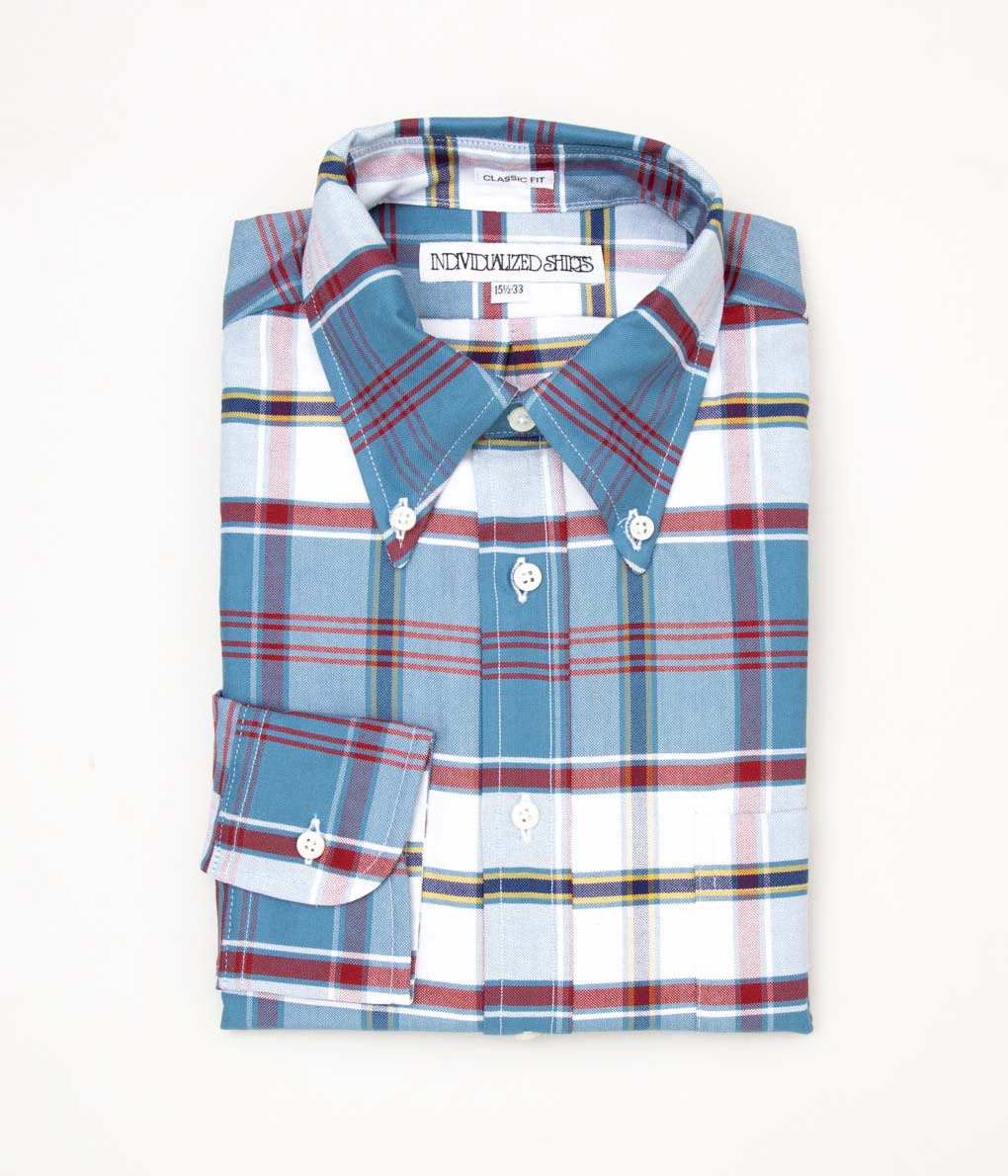 INDIVIDUALIZED SHIRTS "TARTAN OXFORD (CLASSIC FIT BUTTON DOWN SHIRT)(FEDERAL MEMORIAL DRESS)"