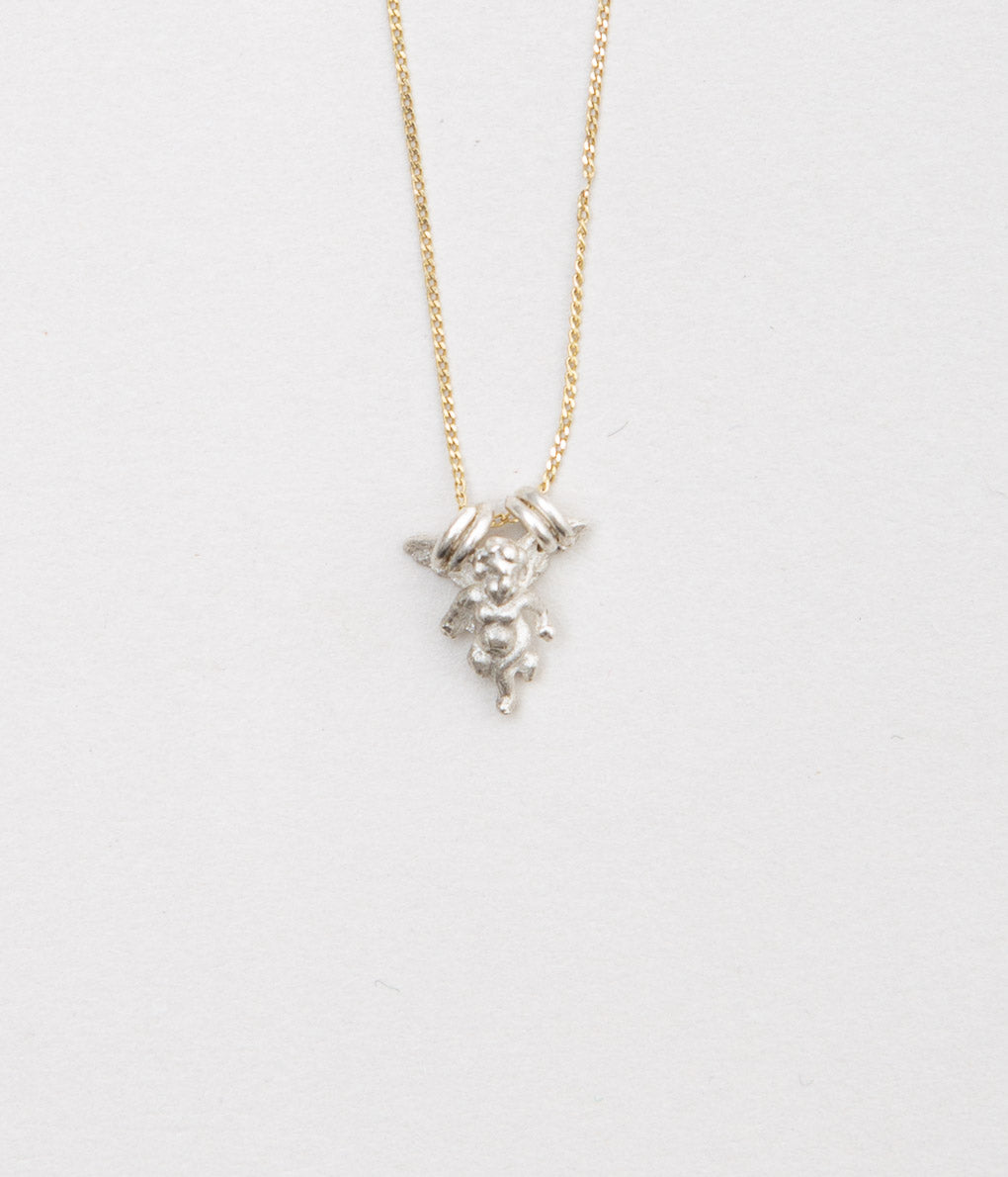 ORNAMENT&CRIME "ANGEL NECKLACE"(9K GOLD CHAIN/STERLING SILVER)