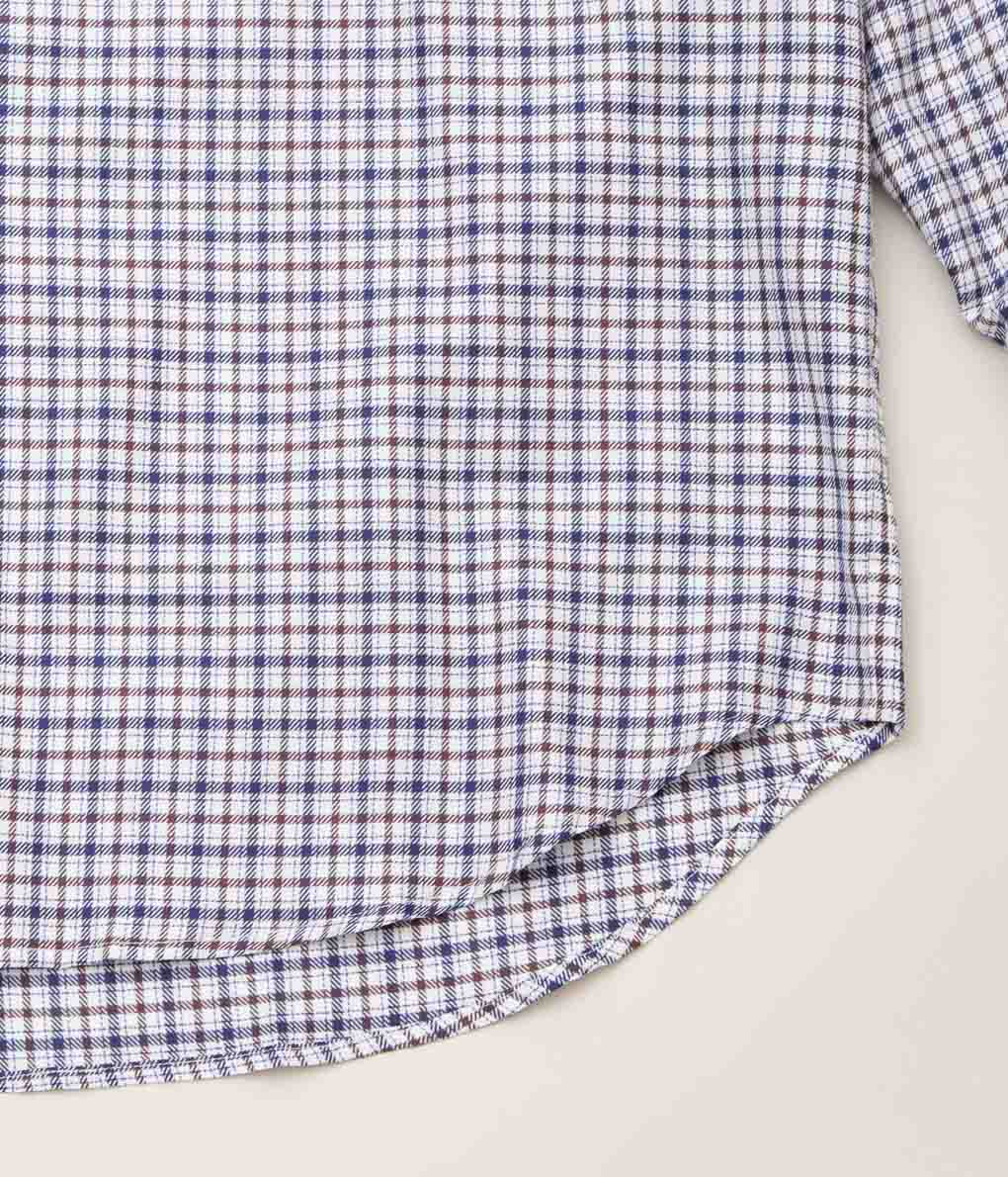 I AM DORK "BUTTON DOWN SHIRT"(WHITE×NAVY×BROWN CHECK)