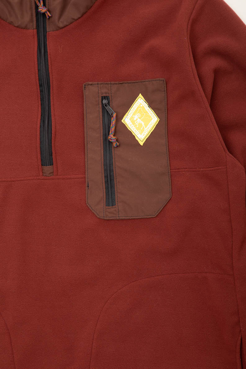 ATMOSPHERE MOUNTAINWORKS "FLEECE 1/4 ZIP PULLOVER"(MAROON×BROWN)