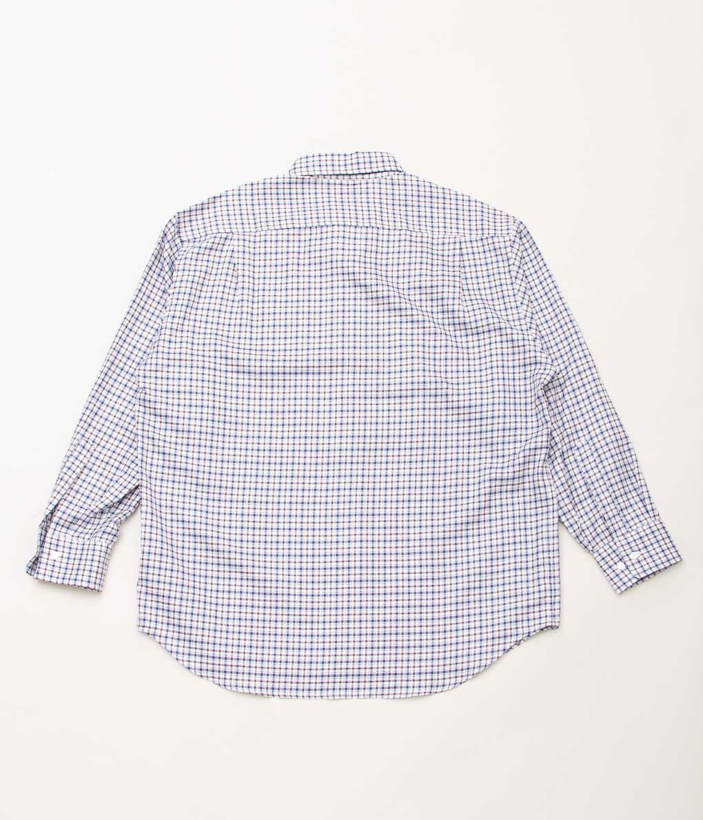 I AM DORK "BUTTON DOWN SHIRT"(WHITE×NAVY×BROWN CHECK)