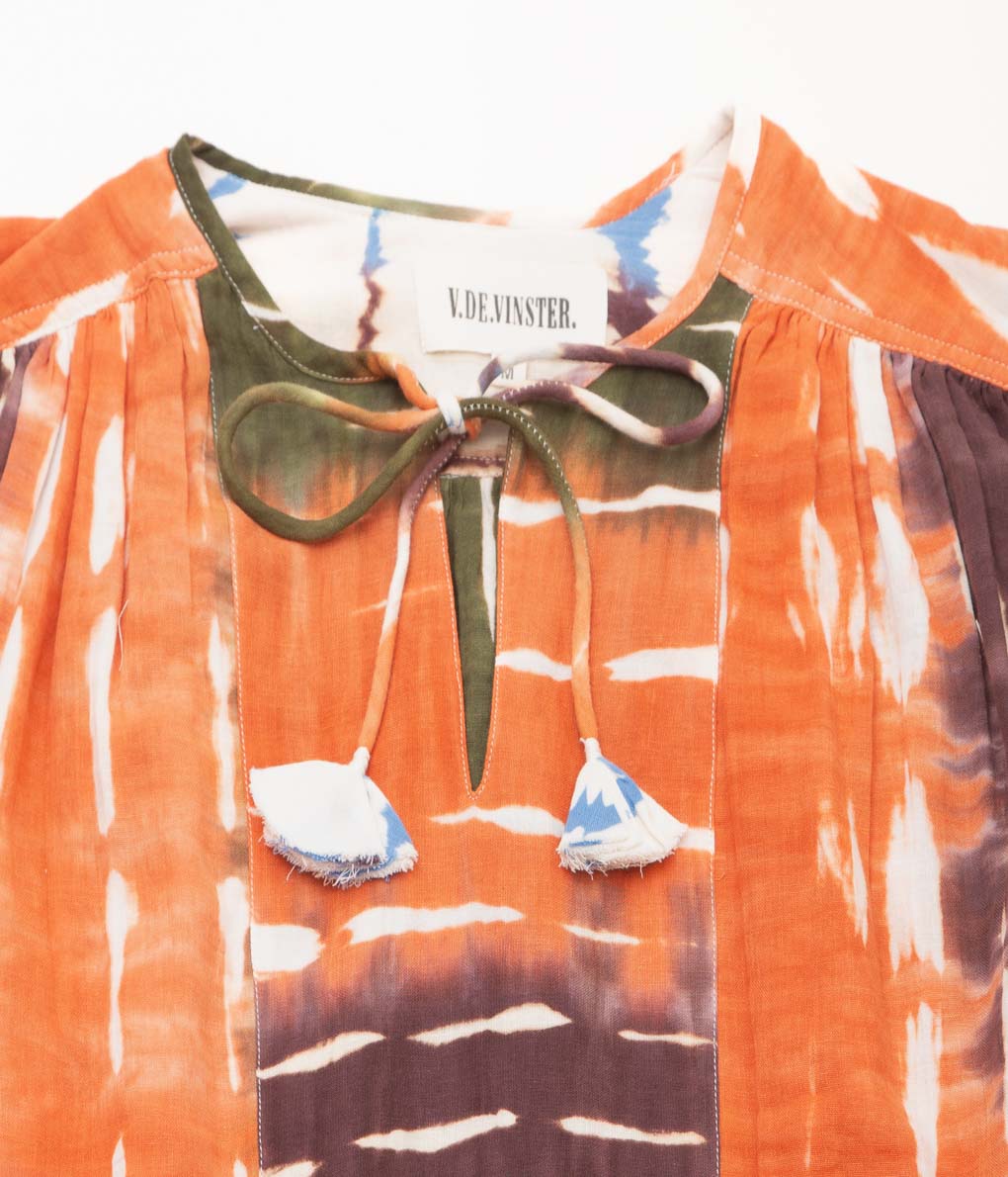 V DE VINSTER ''TIE&DYE DRESS'' (TANGERINE)