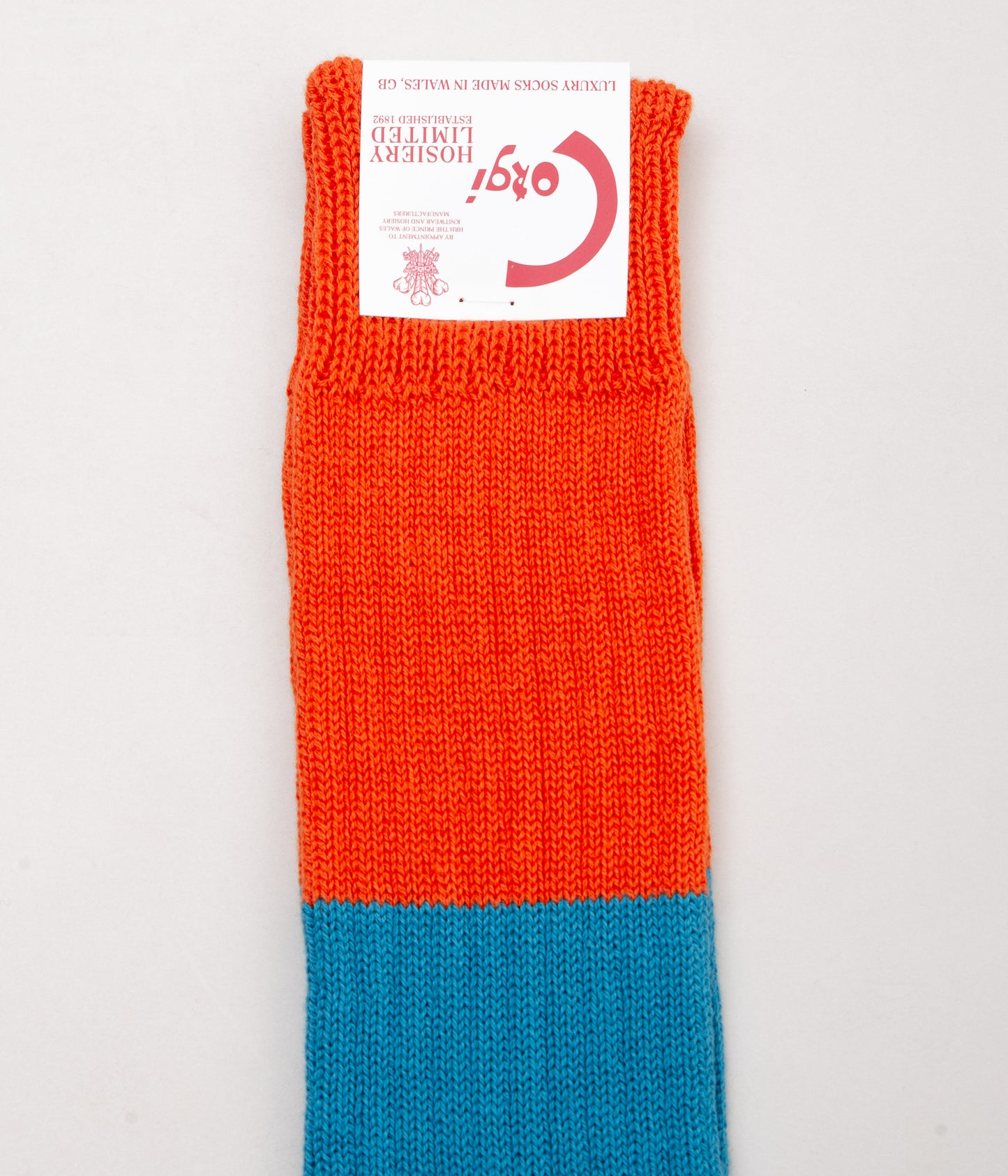 CORGI "MEN'S COTTON COLOR BLOC SOCKS" (TANGO/QUARTZ/RAISIN)