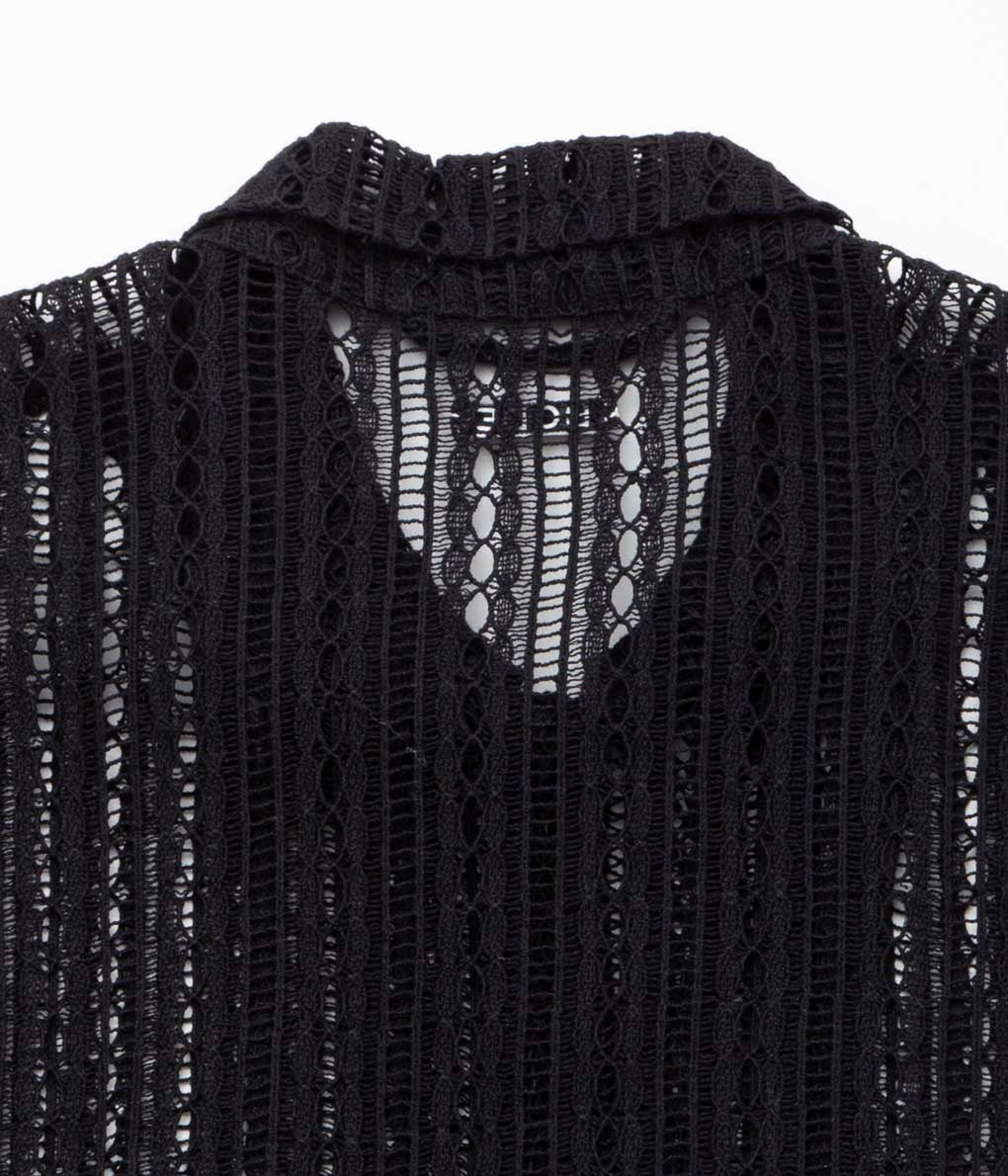BODE ''MEANDERING LACE LS SHIRT'' (BLACK)