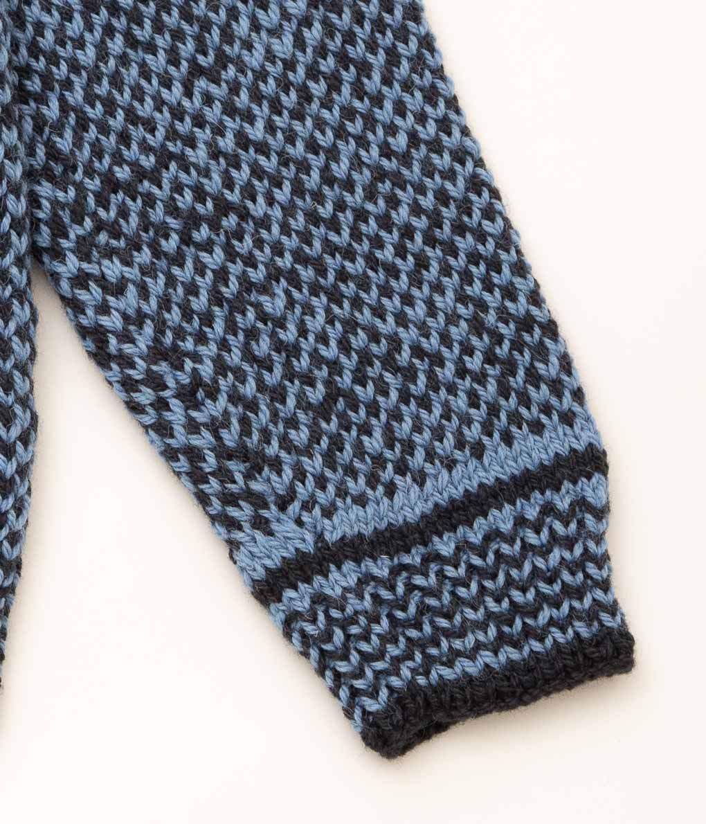 INVERALLAN "PULLOVER HAND KNIT WITH COLLAR (ARAN)" (CHARCOAL / SMOKE)