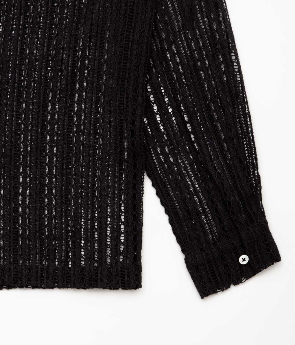 BODE ''MEANDERING LACE LS SHIRT'' (BLACK)
