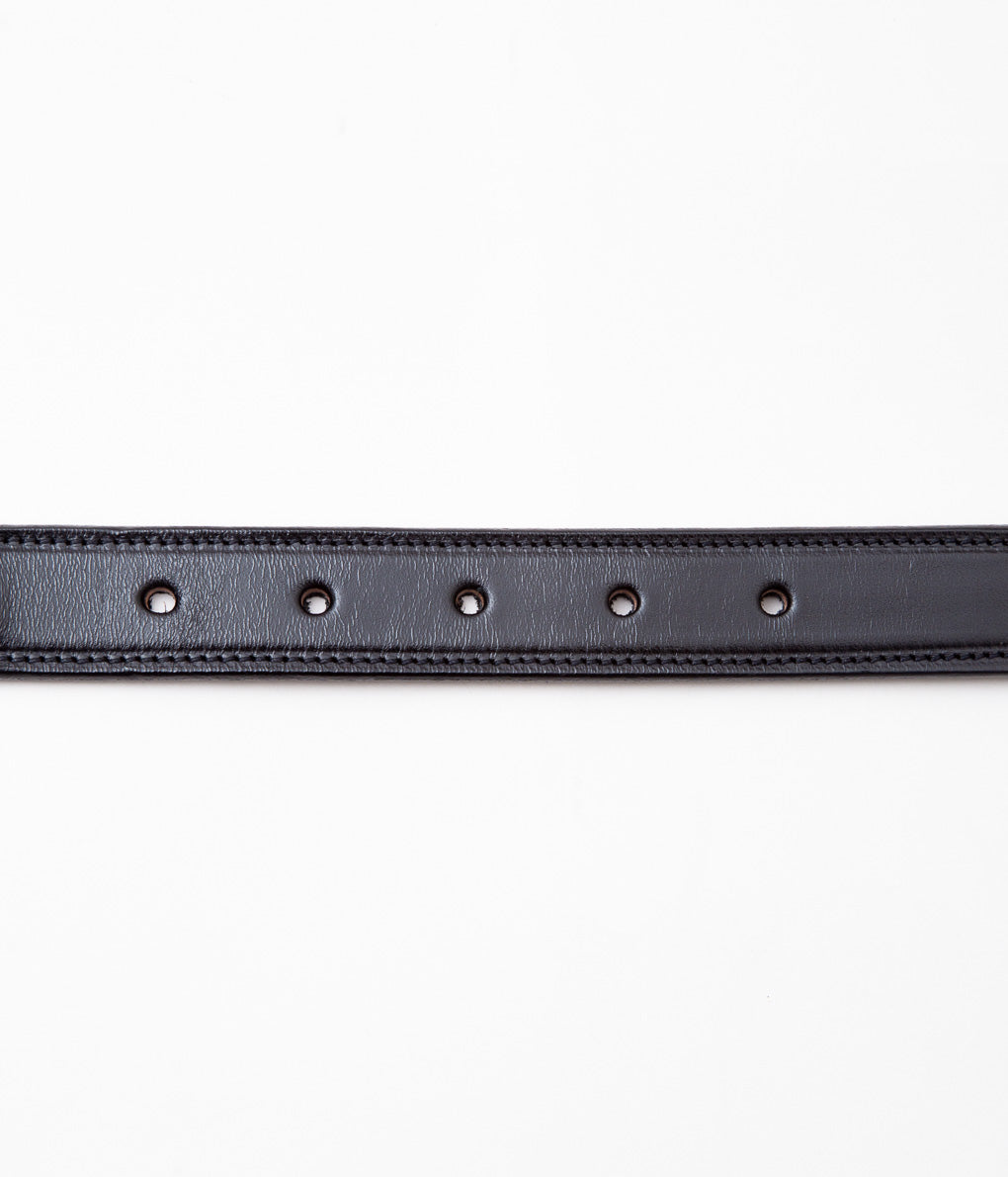 TORY LEATHER ''2167 CLASSIC BRIDLE LEATHER RAISED BELT'' (BLACK/NICKLE)