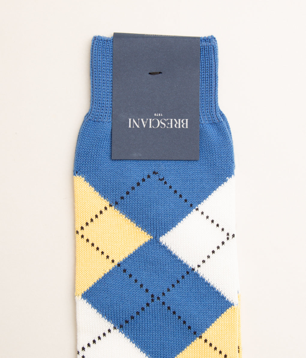 BRESCIANI "ARGYLE"(SKY BLUE×YELLOW×IVORY)
