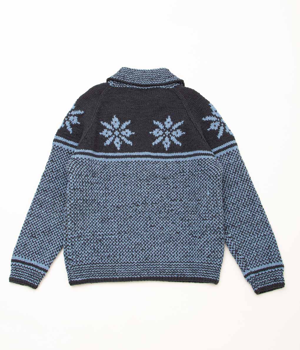 INVERALLAN "PULLOVER HAND KNIT WITH COLLAR (ARAN)" (CHARCOAL / SMOKE)