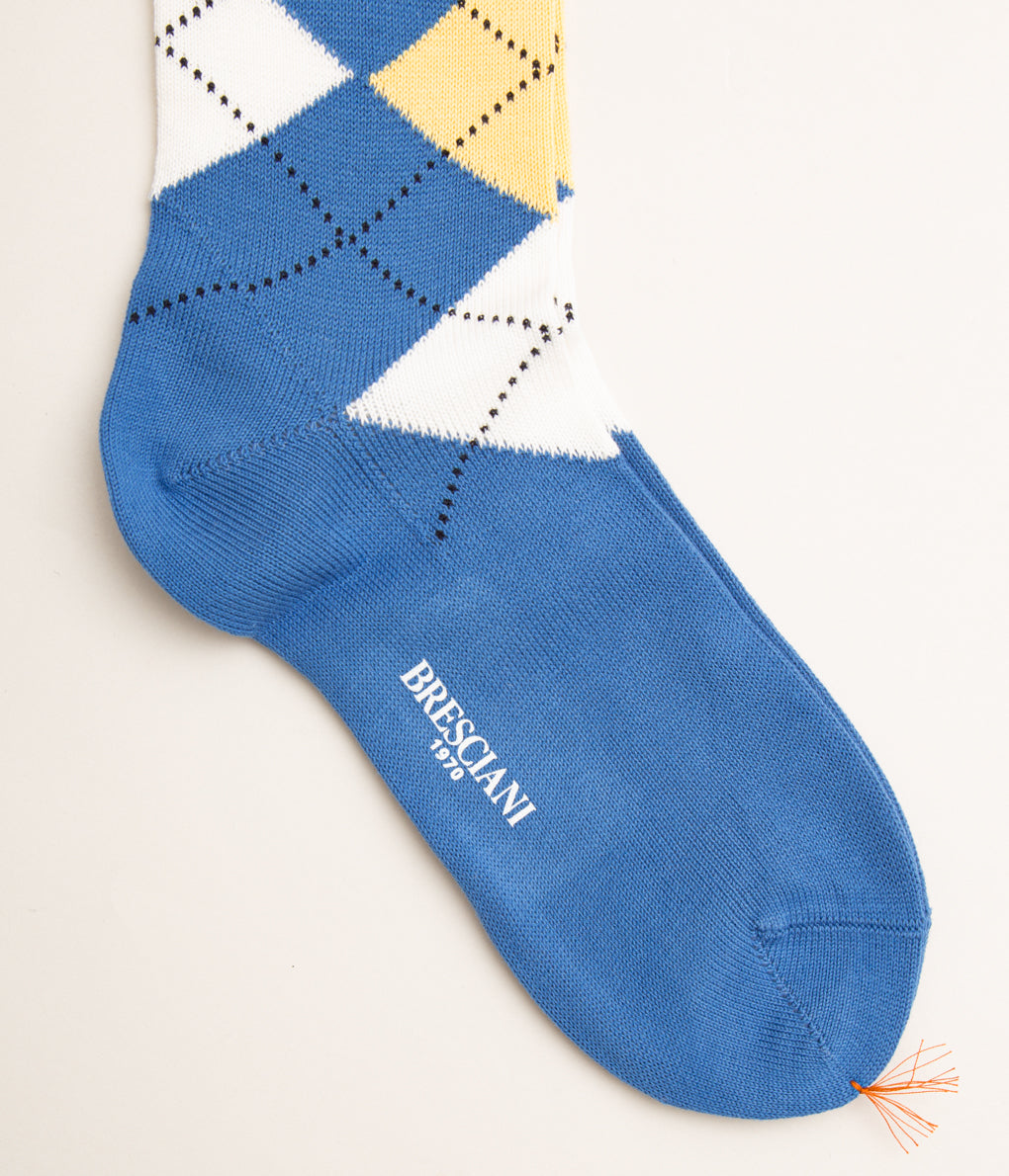 BRESCIANI "ARGYLE"(SKY BLUE×YELLOW×IVORY)