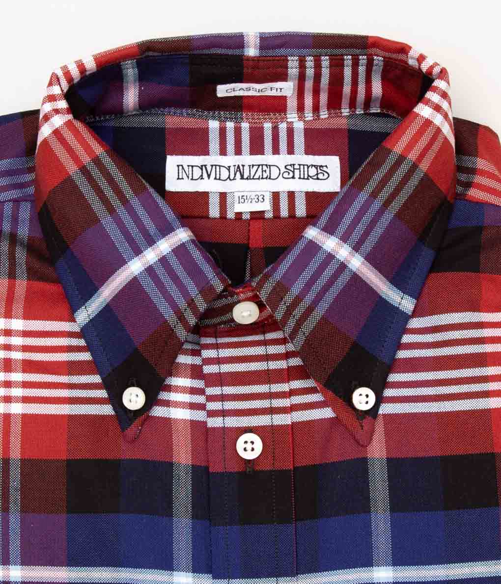 INDIVIDUALIZED SHIRTS "TARTAN OXFORD (CLASSIC FIT BUTTON DOWN SHIRT)(AMERICAN BICENNIAL)"