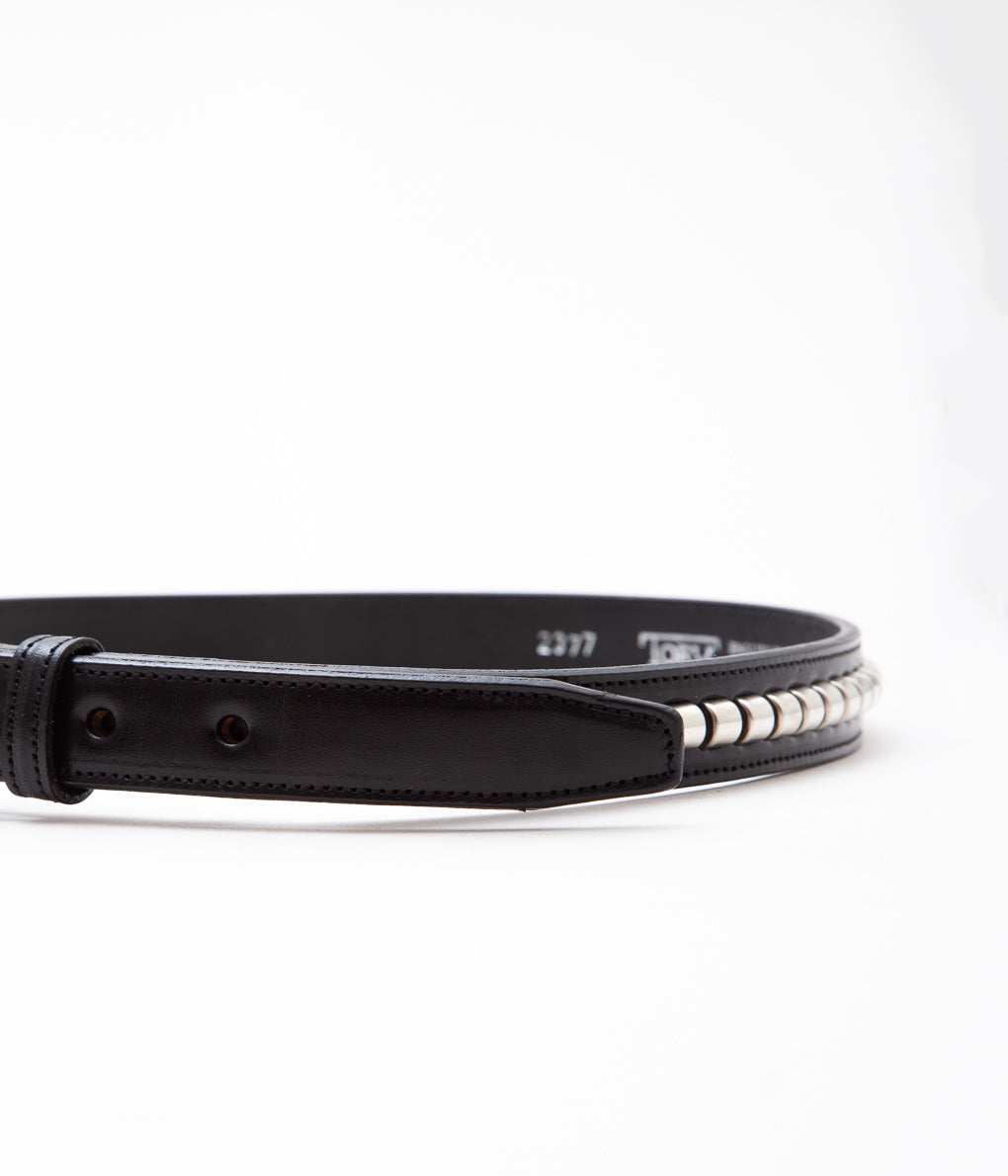 TORY LEATHER ''2377 CLINCHER BELT'' (BLACK/NICKLE)
