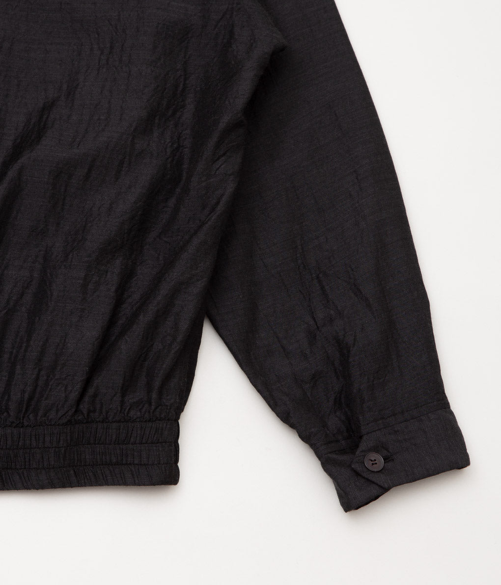 COMOLI "울 실크 스윙 탑"(CHARCOAL)