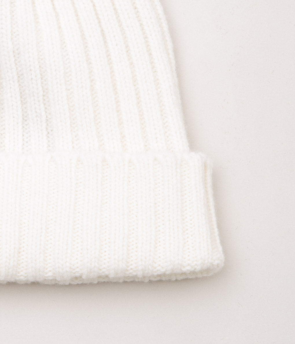 CORGI"2×2 RIB POMPOM HAT" (ICE WHITE)