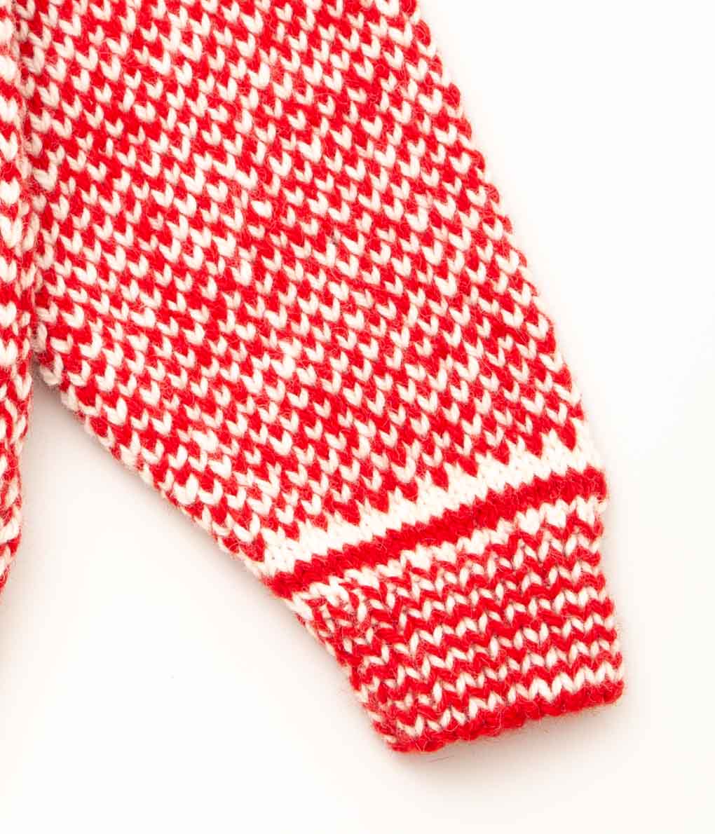 INVERALLAN "PULLOVER HAND KNIT WITH COLLAR (ARAN)" (HOLLY / NAT)