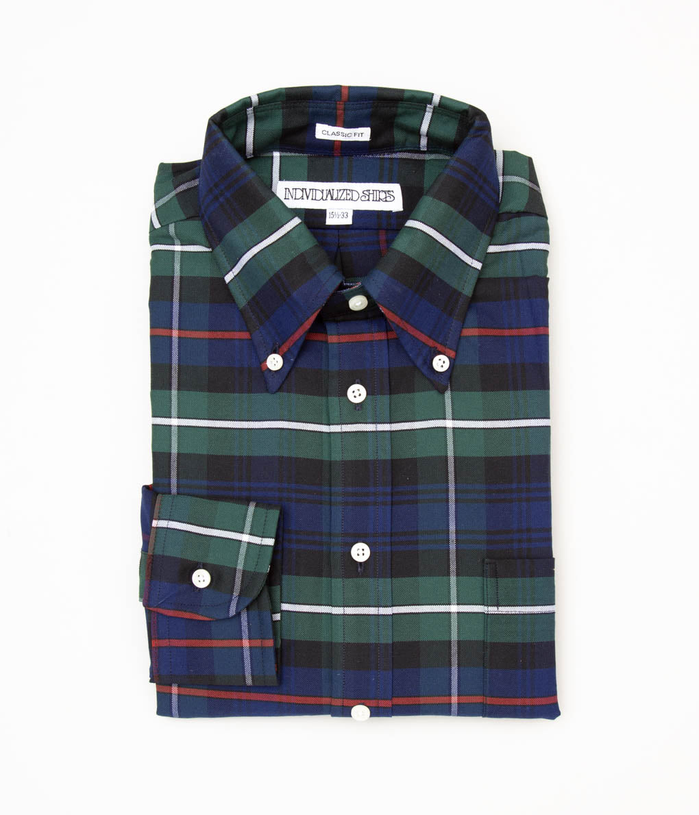 INDIVIDUALIZED SHIRTS "TARTAN OXFORD (CLASSIC FIT BUTTON DOWN SHIRT)(MACKENZIE MODERN)"