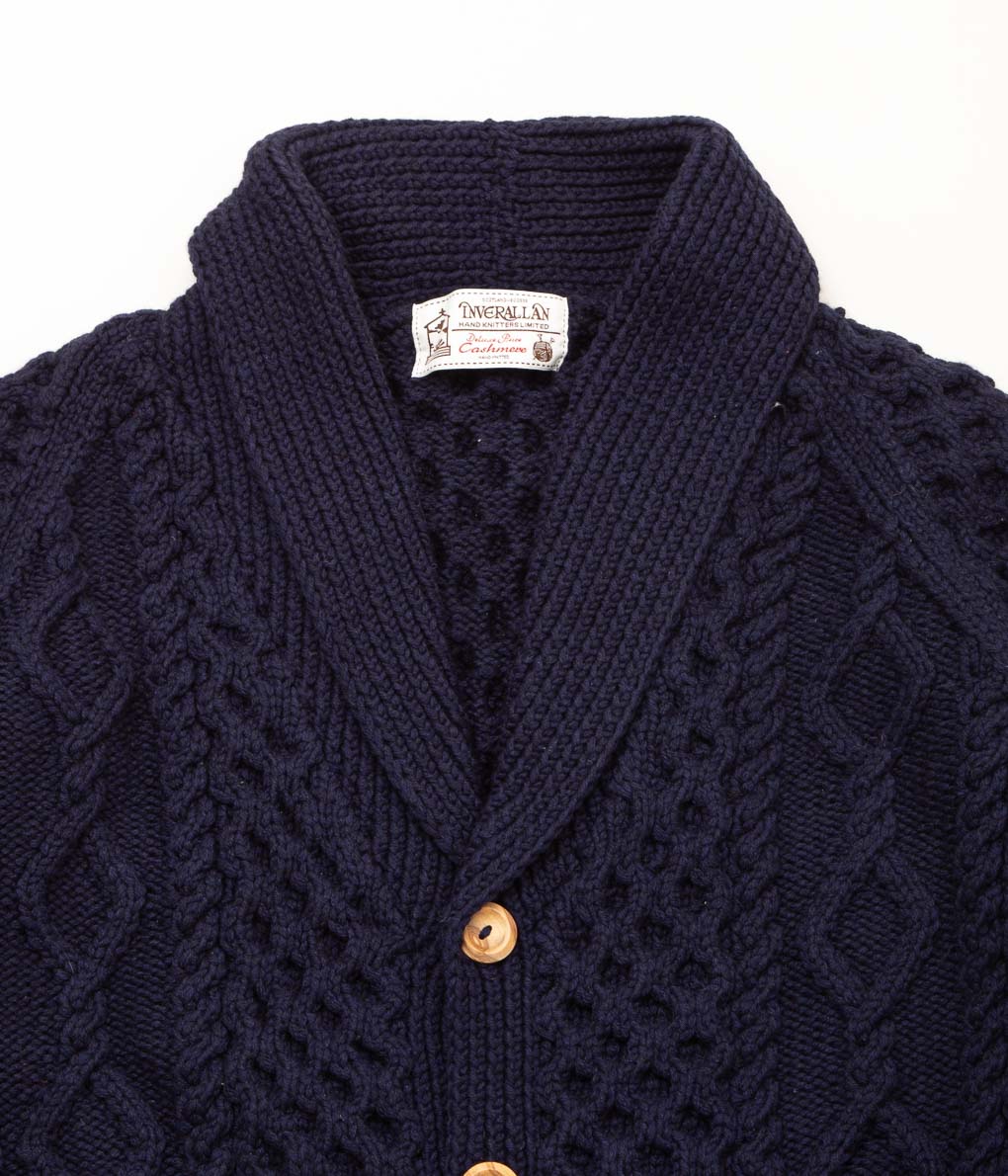 INVERALLAN "6A LONG SHAWL CARDIGAN (CASHMERE)" (BLACKBERRY)