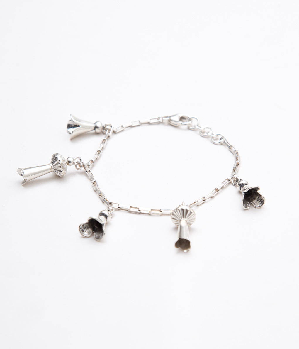 DINEH "METAL SQUASH BLOSSOM BRACELET"(STERLING SILVER)