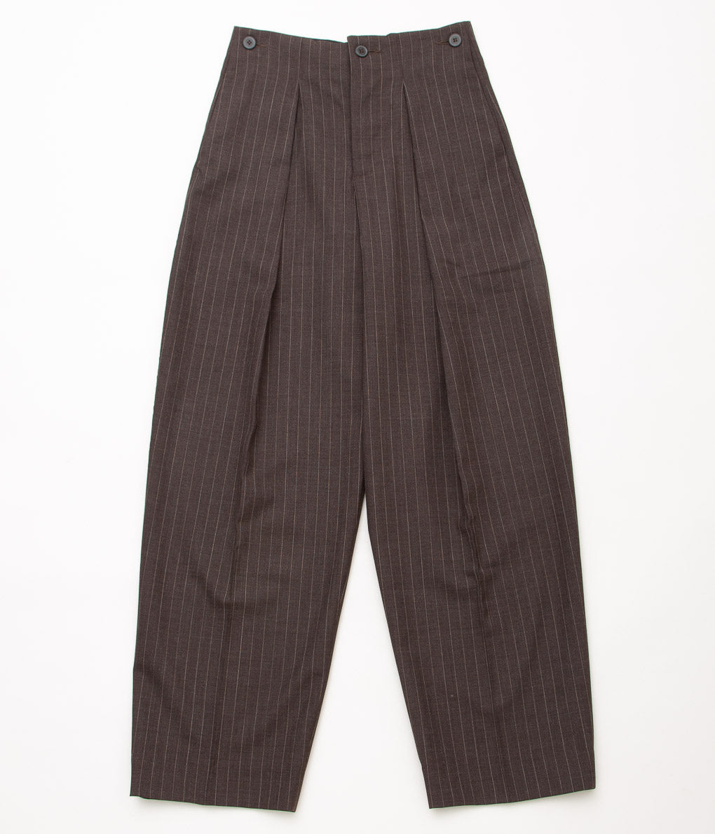 LEA BOBERG "A.P. TROUSERS(JAPANESE TROPICAL WOOL)"(BROWN STRIPE)