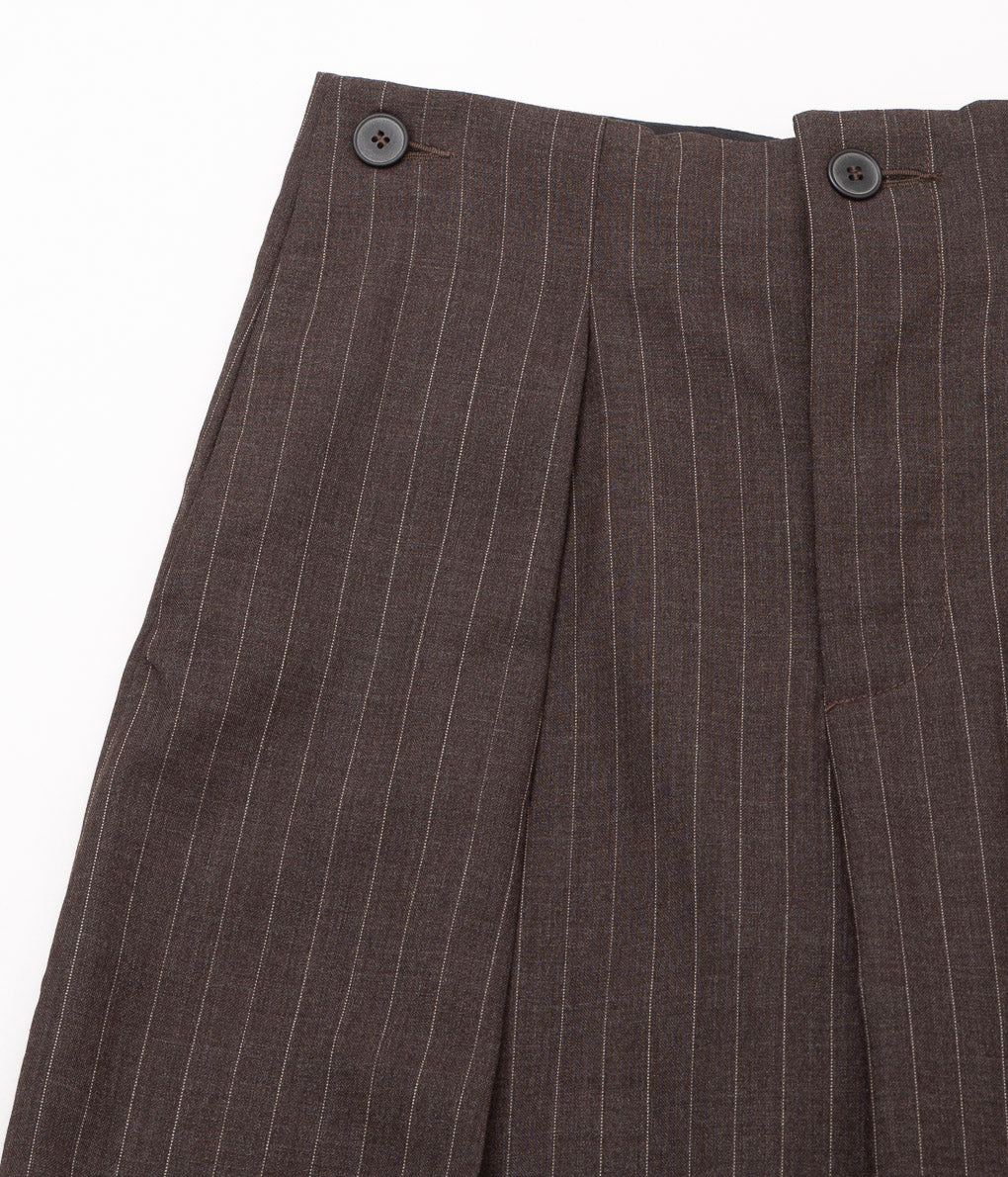 LEA BOBERG "A.P. TROUSERS(JAPANESE TROPICAL WOOL)"(BROWN STRIPE)