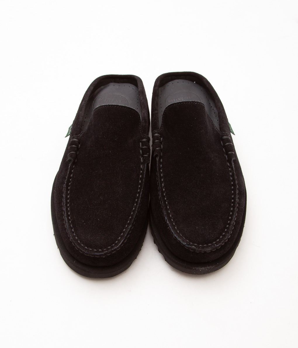 PARABOOT FOR ARPENTEUR ''CLUB MULE'' (BLACK SUEDE FULL GRAIN LEATHER)