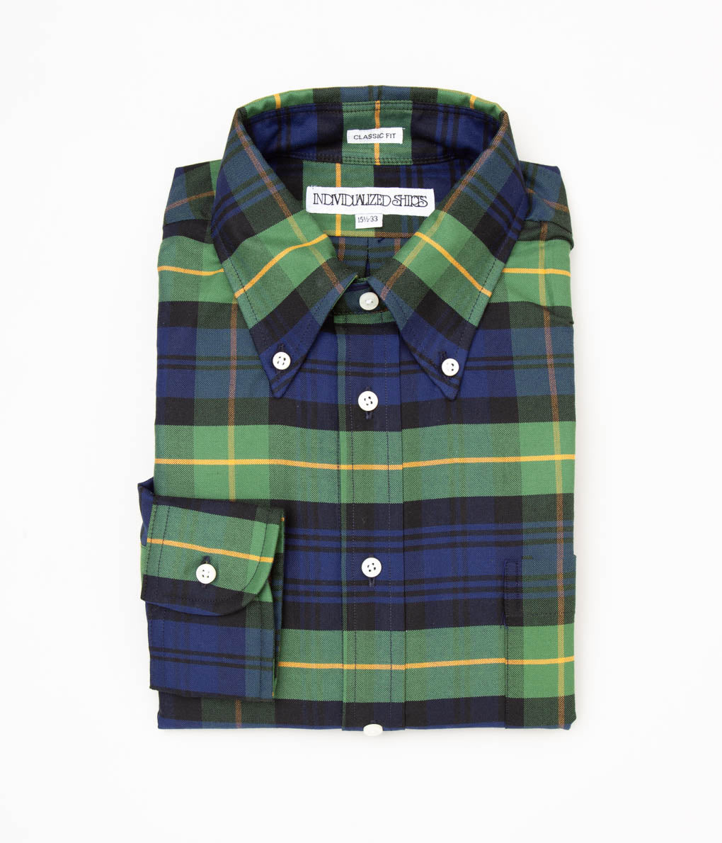 INDIVIDUALIZED SHIRTS "TARTAN OXFORD (CLASSIC FIT BUTTON DOWN SHIRT)(GORGON MODERN)"