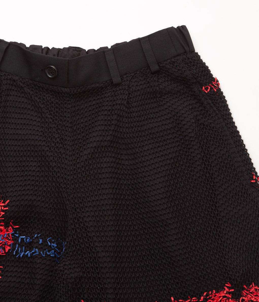 KOTA GUSHIKEN "FLOATING FLOWER WASHI SHORTS"(BLACK)