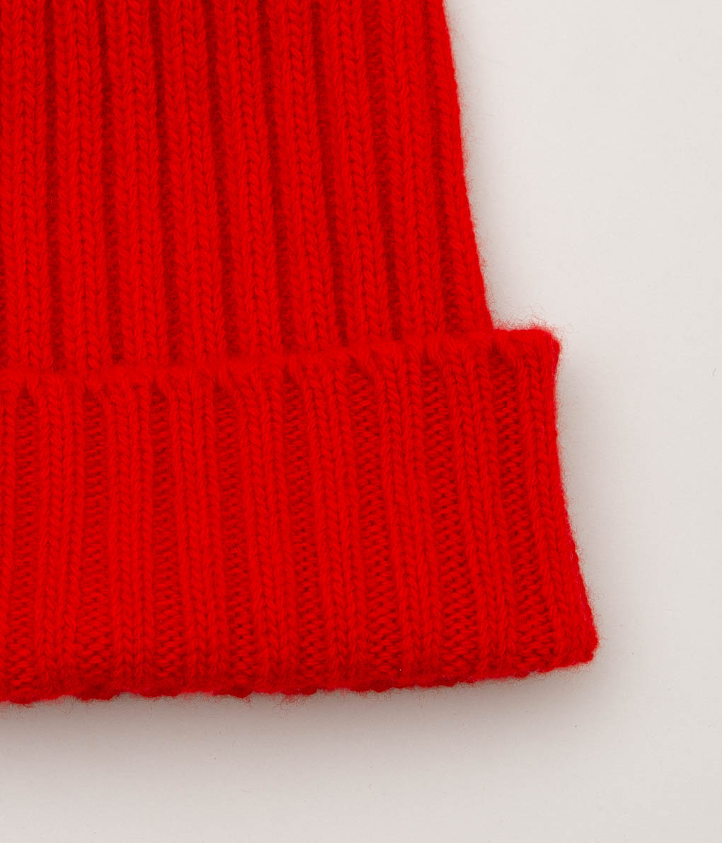 CORGI"2×2 RIB POMPOM HAT" (POPPY)