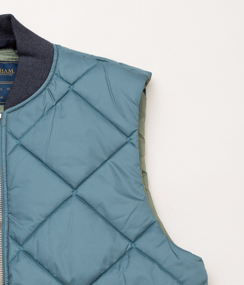 LAVENHAM "BIG QUILT BOMBER GILET MENS"(P88_TAPESTRY BLUE)