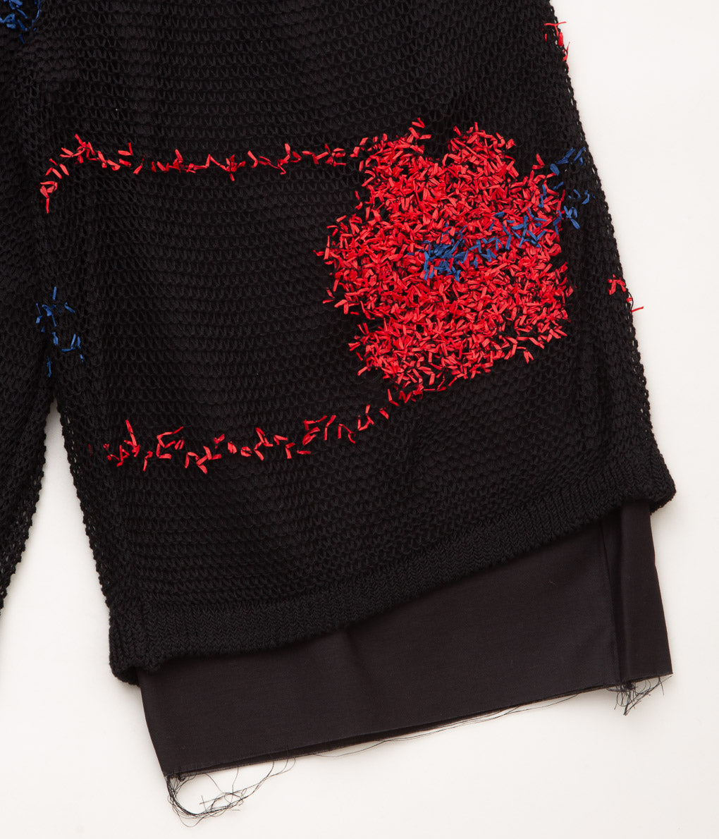 KOTA GUSHIKEN "FLOATING FLOWER WASHI SHORTS"(BLACK)