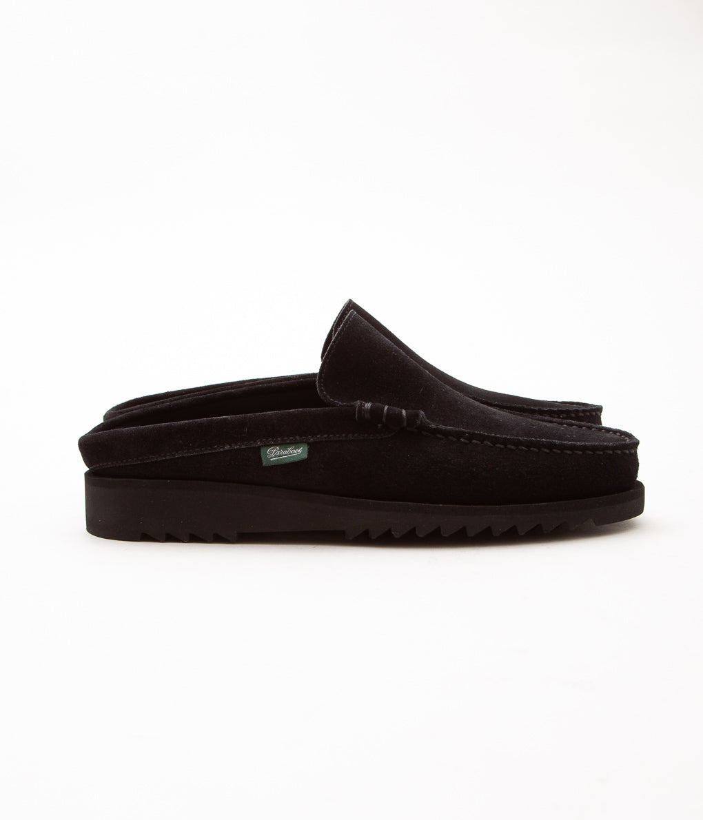PARABOOT FOR ARPENTEUR ''CLUB MULE'' (BLACK SUEDE FULL GRAIN LEATHER)