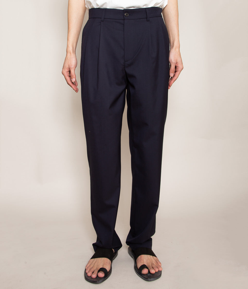 DE BONNE FACTURE''TWO PLEAT TROUSERS''(NAVY)