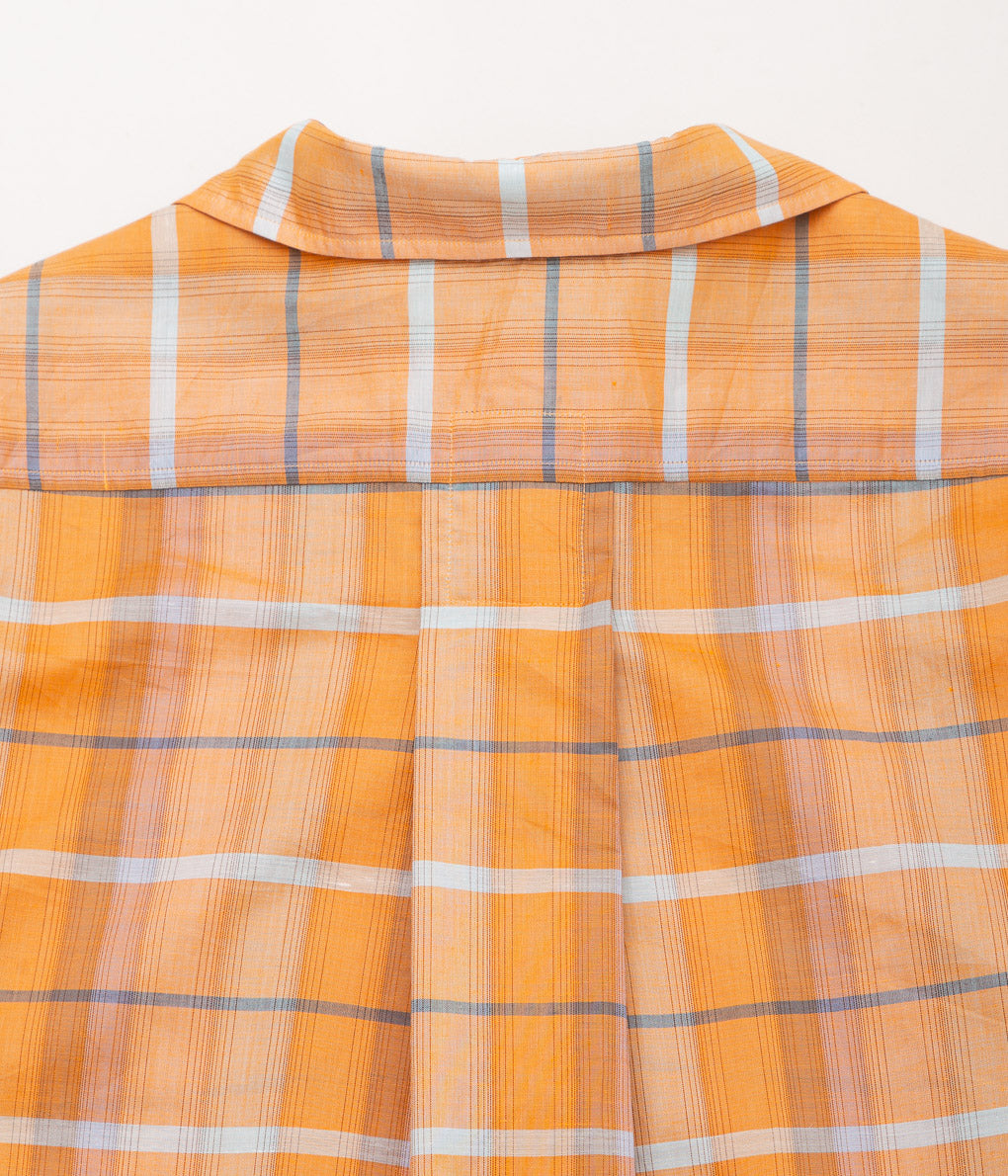 I AM DORK''BIG WORK SHIRT / DEADSTOCK COTTON LINEN''(ORANGE CHECK)