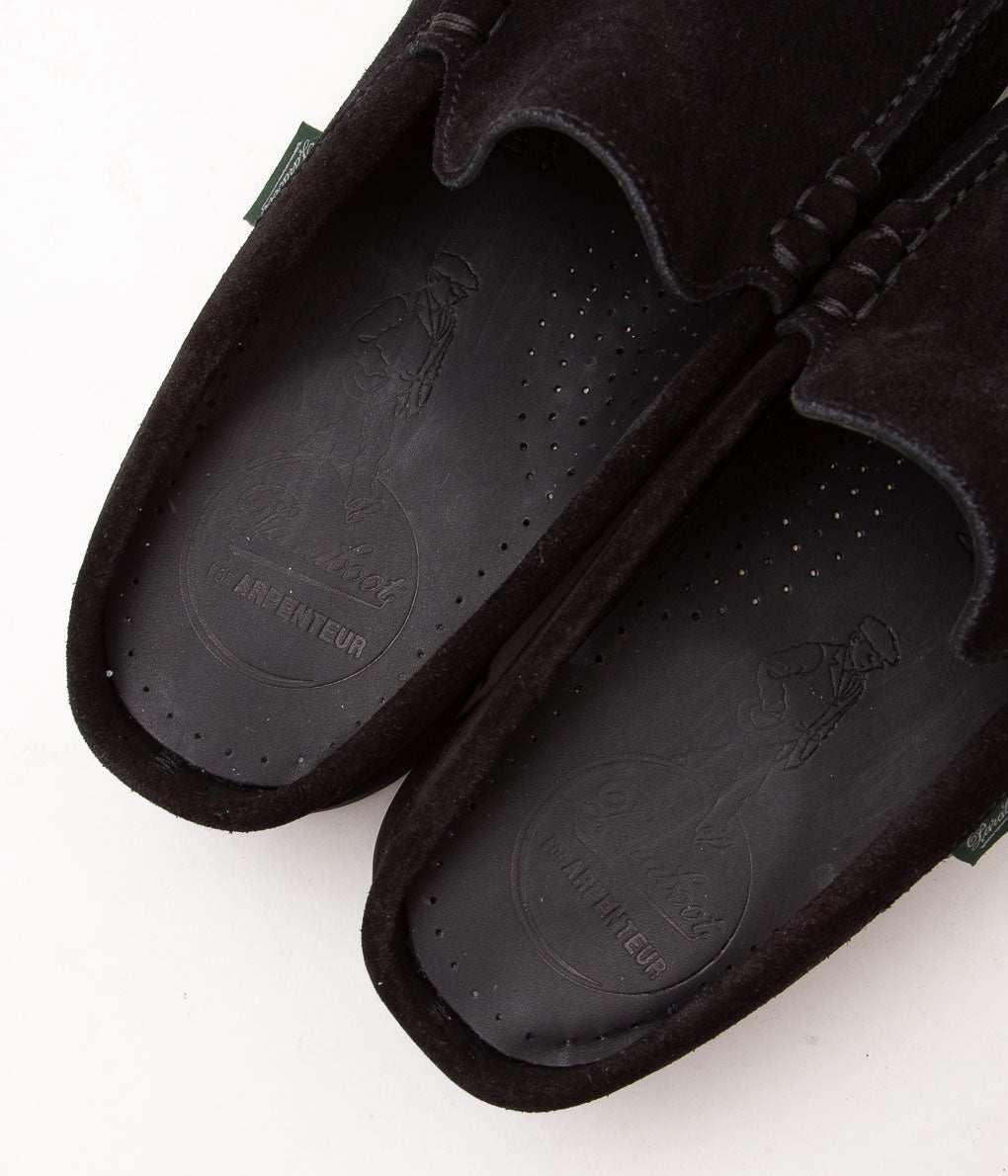 PARABOOT FOR ARPENTEUR ''CLUB MULE'' (BLACK SUEDE FULL GRAIN LEATHER)