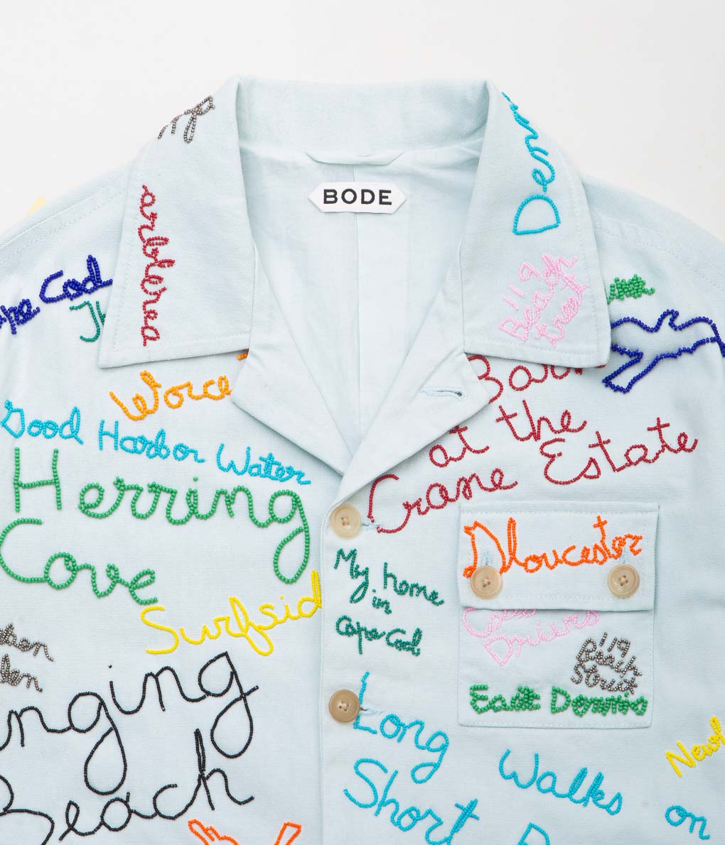 BODE ''BEADED SEASHORE JACKET'' (BLUE MULTI)