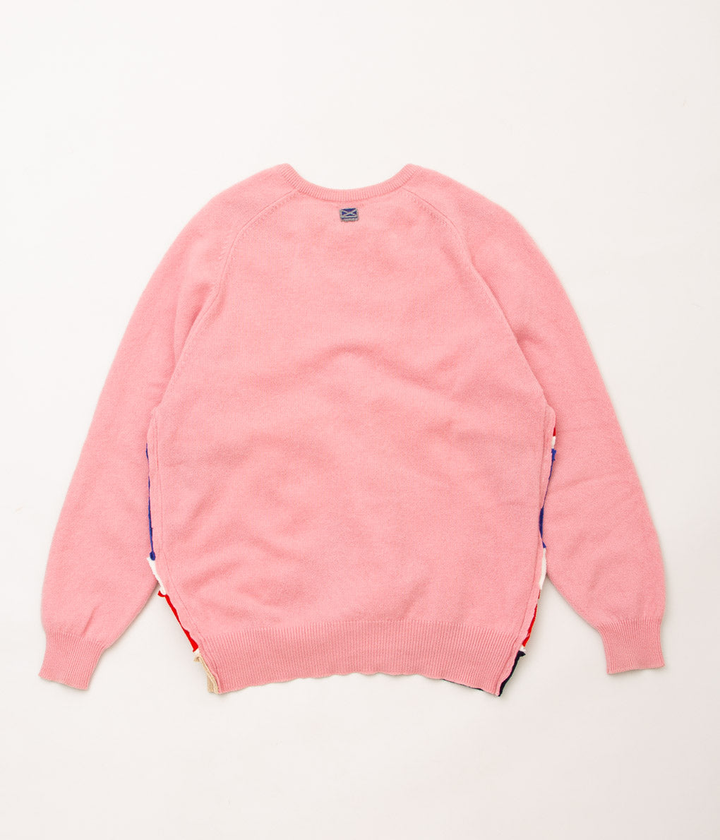 SHINYA NOMOTO"HANDMADE PATCHWORK UNION JACK CASHMERE SWEATER"(PINK)