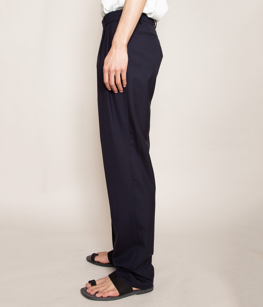 DE BONNE FACTURE''TWO PLEAT TROUSERS''(NAVY)