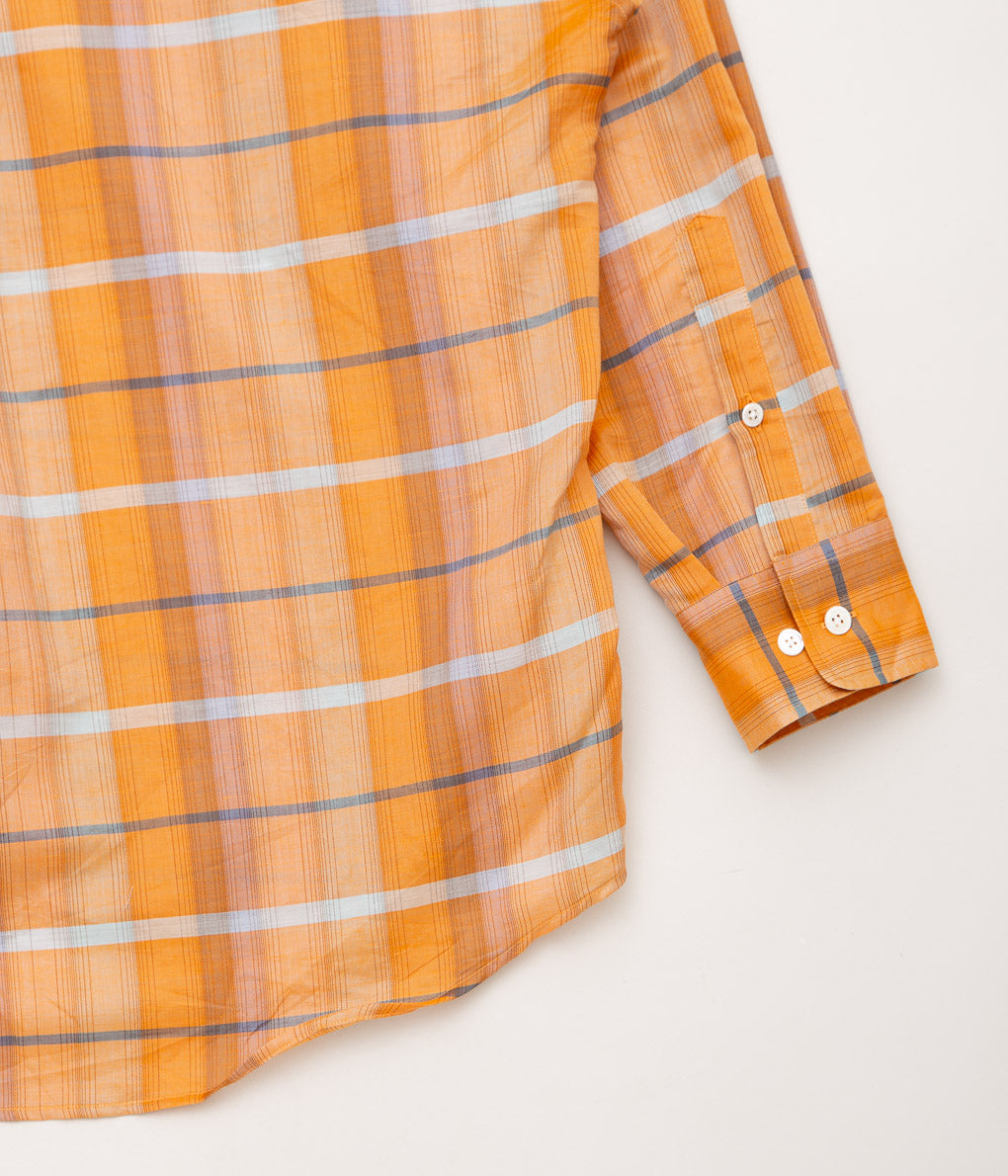 I AM DORK''BIG WORK SHIRT / DEADSTOCK COTTON LINEN''(ORANGE CHECK)