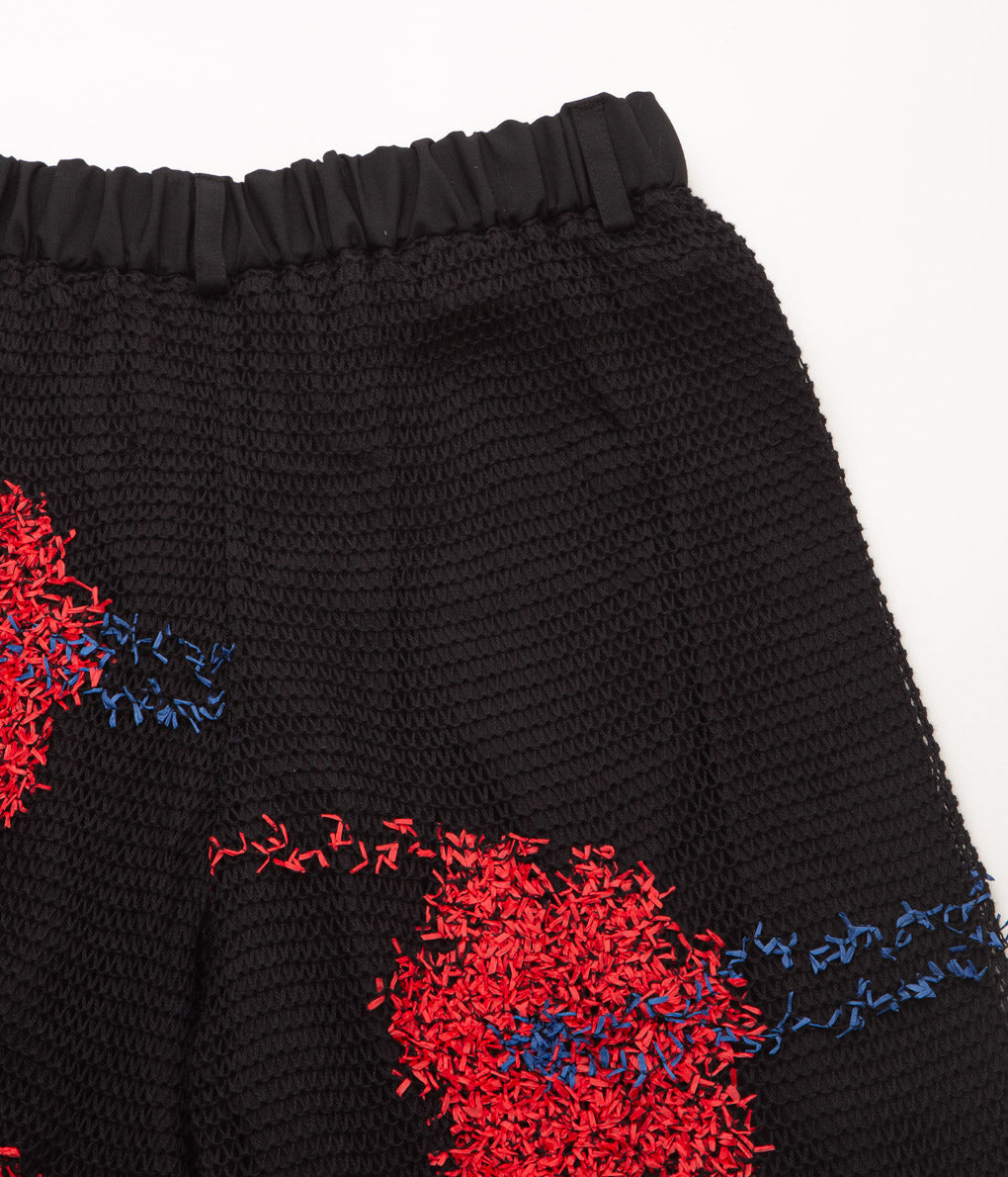 KOTA GUSHIKEN "FLOATING FLOWER WASHI SHORTS"(BLACK)
