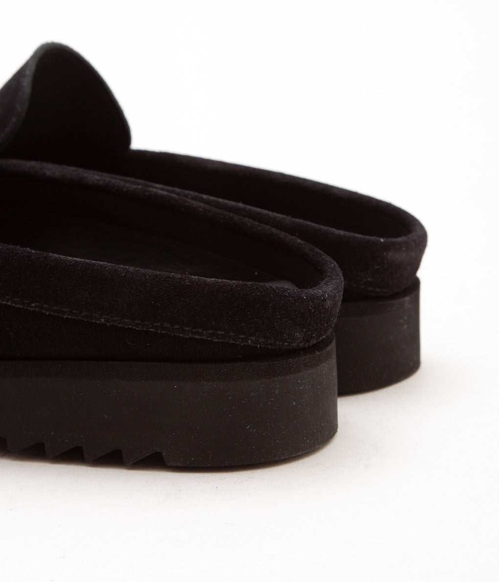 PARABOOT FOR ARPENTEUR ''CLUB MULE'' (BLACK SUEDE FULL GRAIN LEATHER)