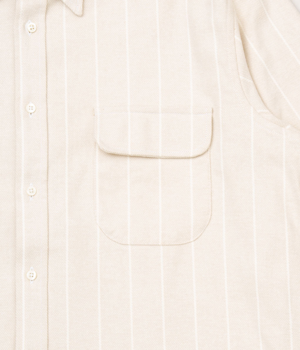 INDIVIDUALIZED SHIRTS "11oz. HEAVY FLANNEL OVER SHIRT (ATHLETIC FIT)"(STRIPE)