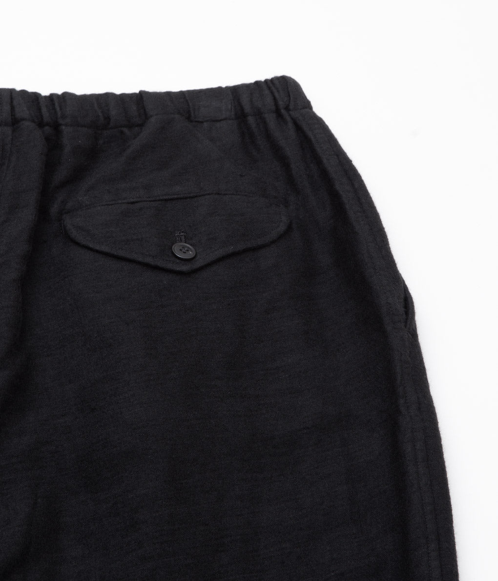 COMOLI ''リネン起毛 ドローストリングパンツ'' (BLACK)