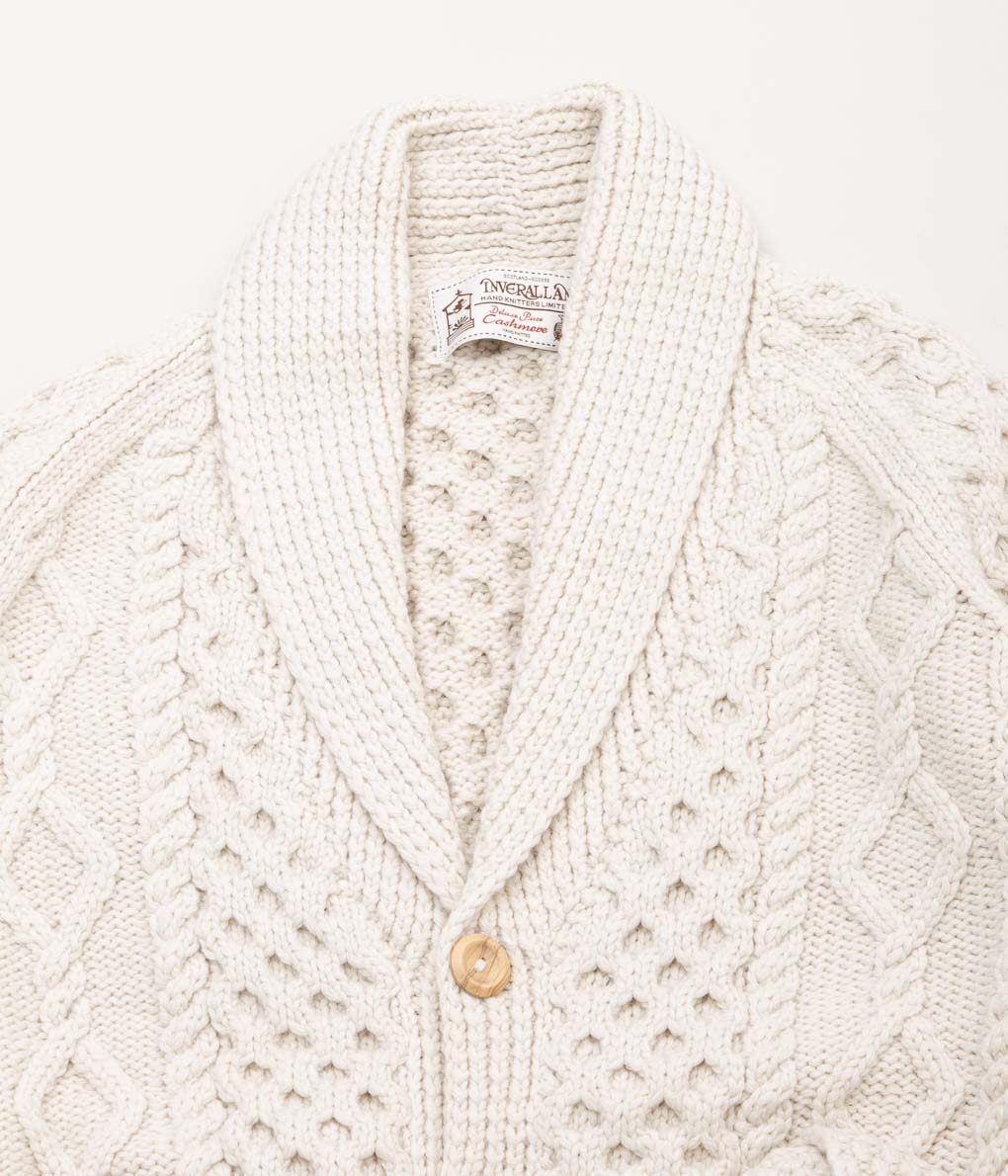 INVERALLAN "6A LONG SHAWL CARDIGAN (CASHMERE)" (SWAN)