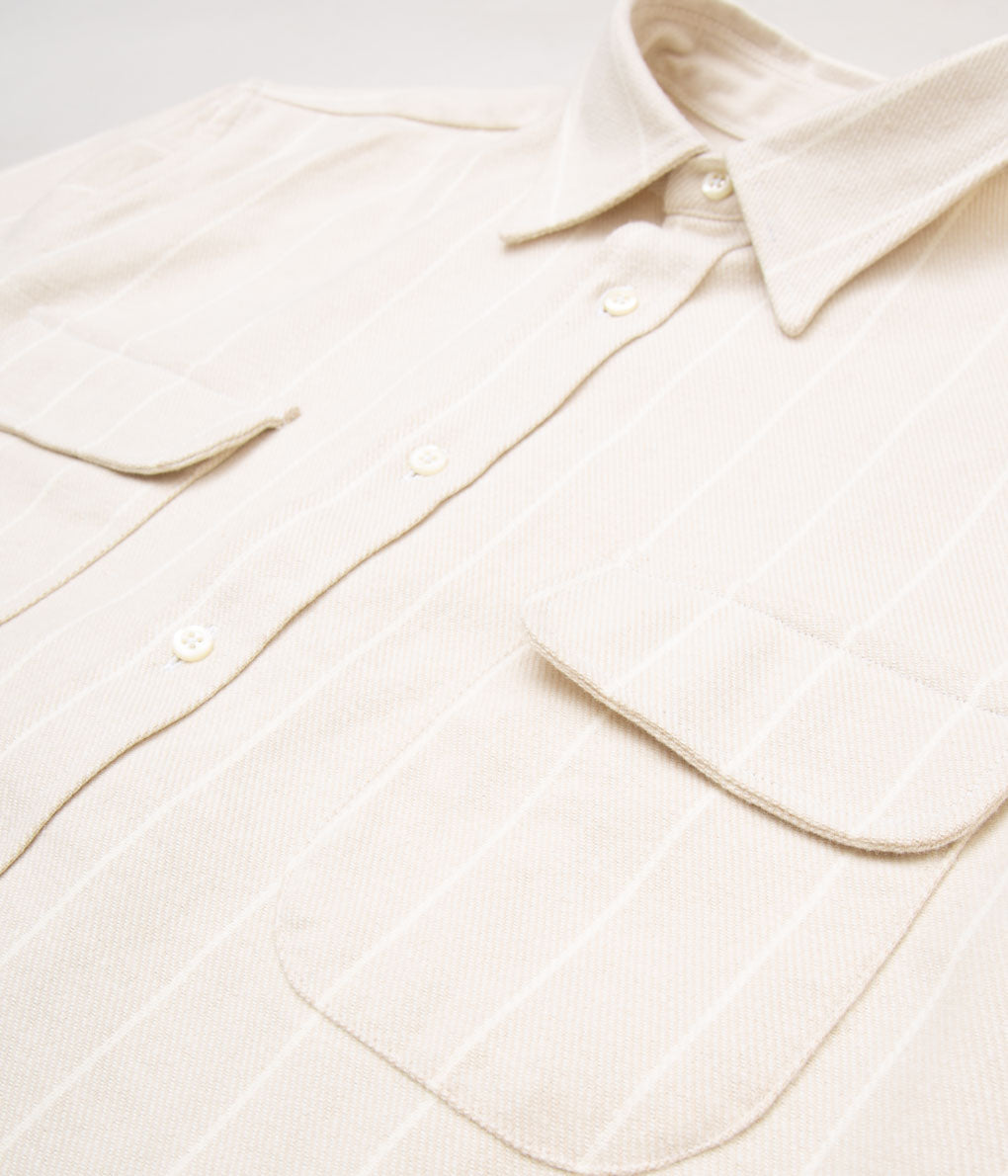 INDIVIDUALIZED SHIRTS "11oz. HEAVY FLANNEL OVER SHIRT (ATHLETIC FIT)"(STRIPE)