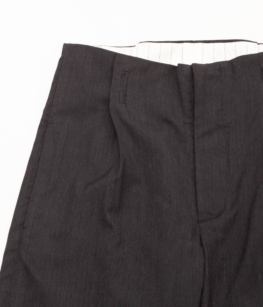 K`ANG "UNISEX PLEATED-WAIST WIDE FIT TROUSERS"(DARK GREY)